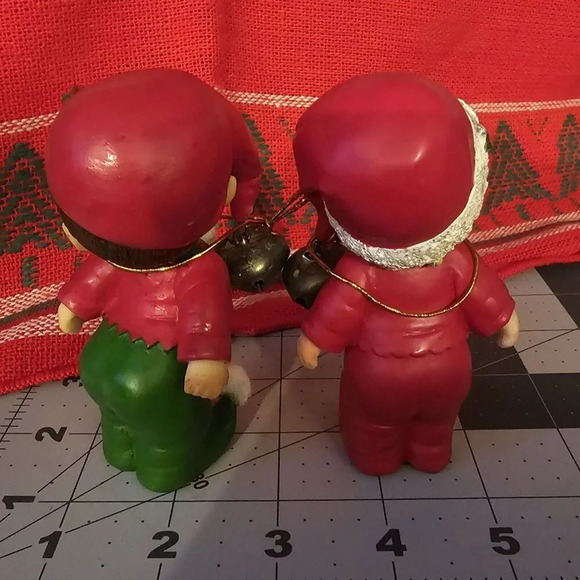 Holly Babes Collection Morehead Inc Snow Bunnies Figurines Boy and Girl w Bell - Picture 4 of 5